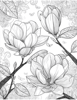 Free Magnolia Free Coloring Pages - 1