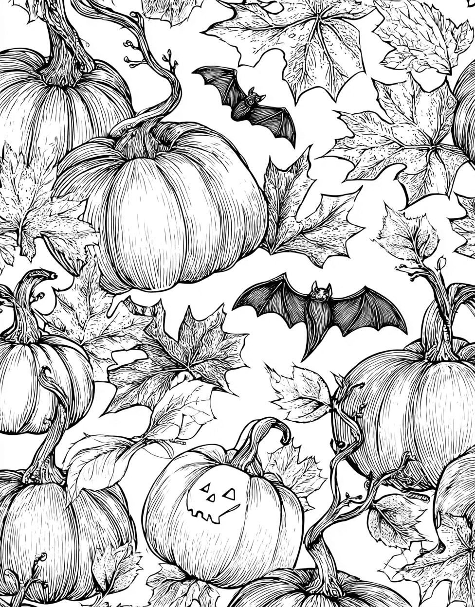 Free Color Pages for Adults, Relaxation Color Book, Seasonal Colouring Pages for Women, Coloring Printable Pumpkin Kindergarten, Pumpkin Palettes Autumn Art Adventures main 3
