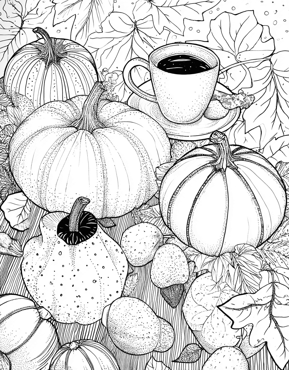 Free Color Pages for Adults, Relaxation Color Book, Seasonal Colouring Pages for Women, Coloring Printable Pumpkin Kindergarten, Pumpkin Palettes Autumn Art Adventures main 7