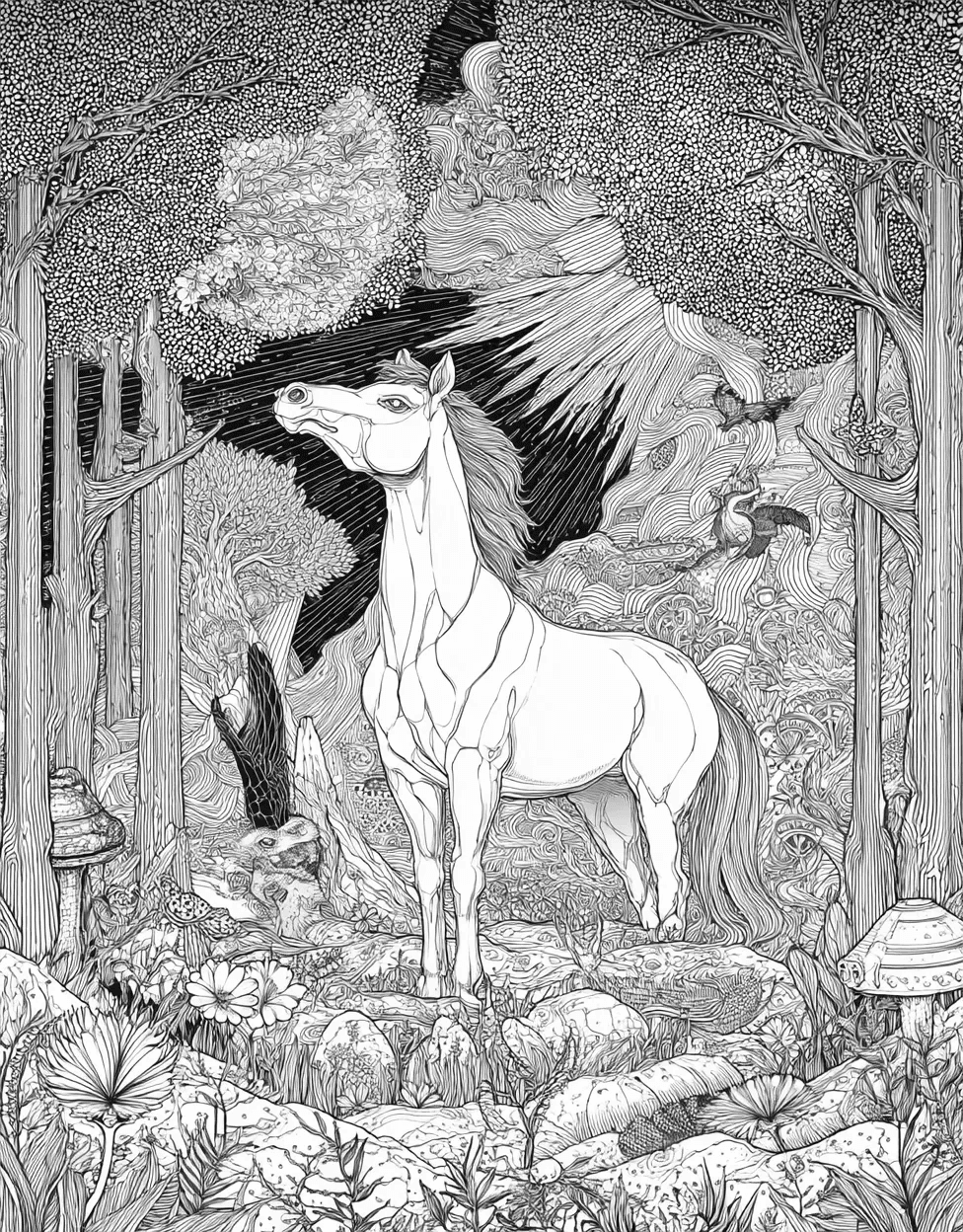 Free Color Pages for Adults, Centaur Dreams Enchanting Art for All Ages, Coloring Disney Kids Centaur, Stress Relief Color Book, Fantasy Colouring Pages for Womens main 4
