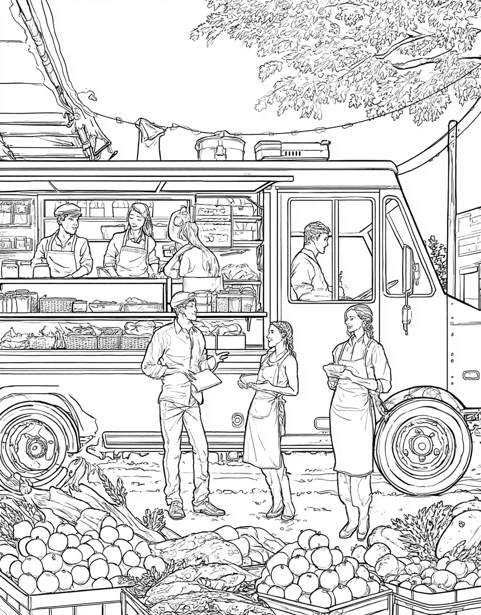 Stress Relief Color Book, Food Colouring Pages for Women, Food Truck Coloring, Free Printable Girly Coloring Pages, Delicious Food Truck Fun a Creative Adventure main 9