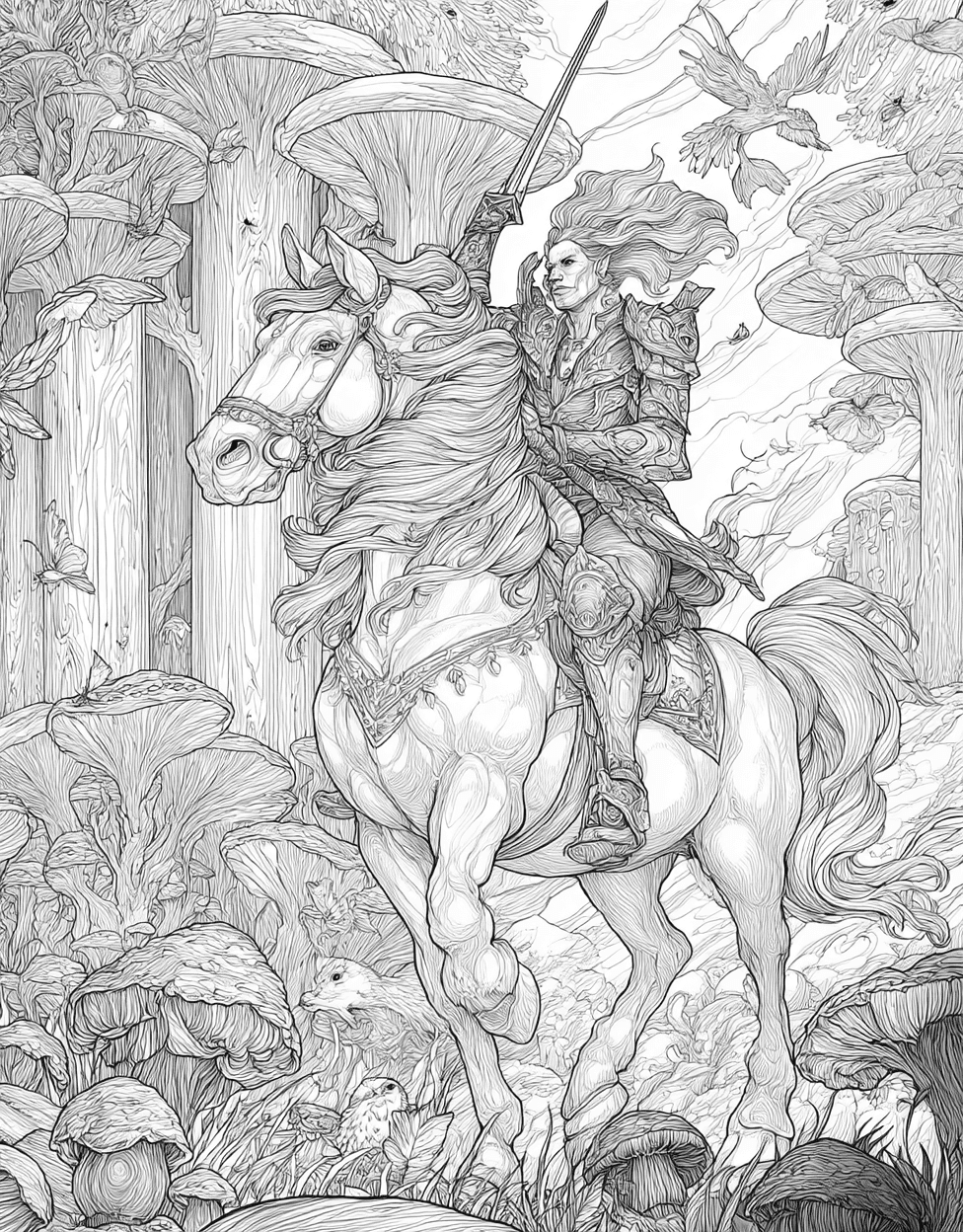 Free Color Pages for Adults, Centaur Dreams Enchanting Art for All Ages, Coloring Disney Kids Centaur, Stress Relief Color Book, Fantasy Colouring Pages for Womens main 6