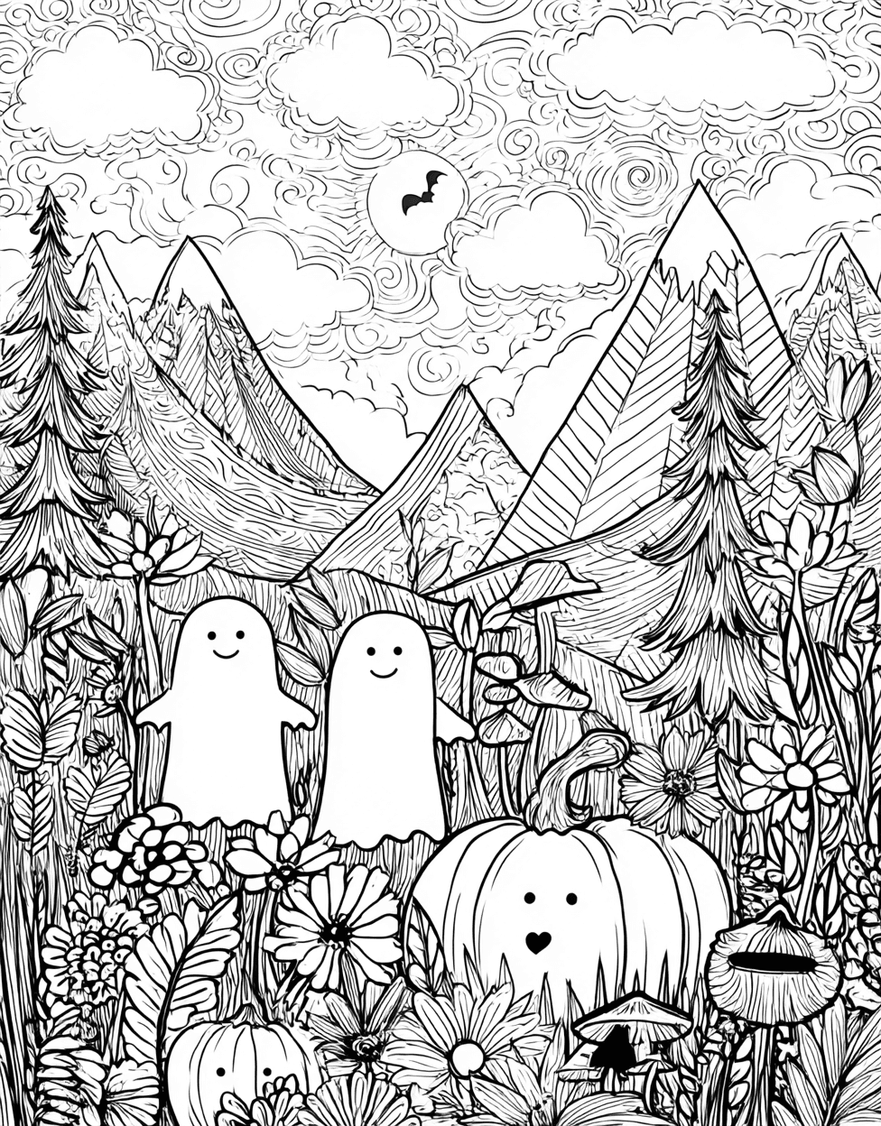 Spooky Shades Halloween Art Fun, Coloring Halloween Fun Dailycoloringpages, Free Printable Girly Coloring Pages, Relaxation Color Book, Holidays Colouring Pages for Adults main 9