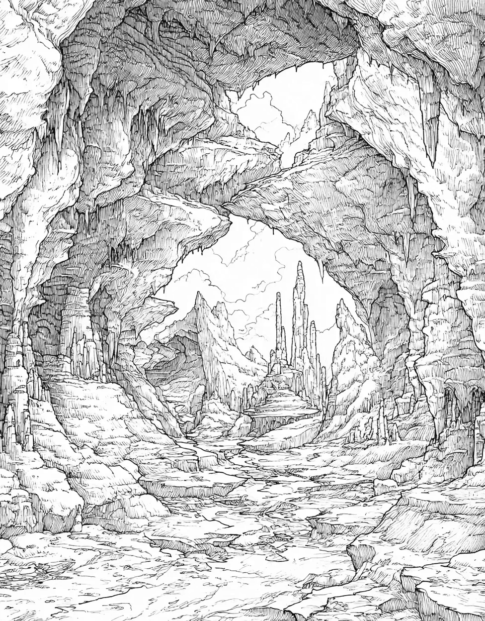 Sticker Inspection Louisiana Cave, Cave Adventures Art for Creative Minds, Relaxation Color Book, Travel & Landmarks Colouring Pages for Womens, Free Coloring Pages to Print main 5