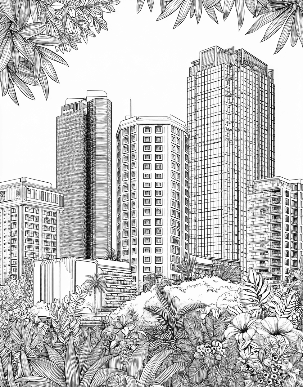 Free Coloring Pages for Adults to Print, Creative Office Doodles to Brighten Your Day, Sticker Registration Temporary Office, Relaxation Color Book, Buildings Colouring Pages for Teens main 6