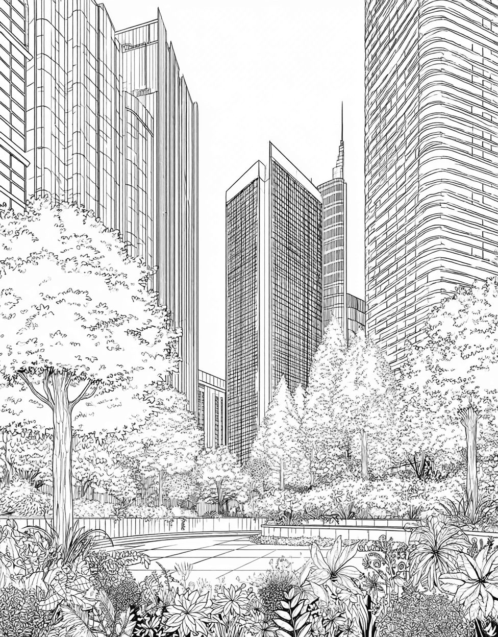 Free Coloring Pages for Adults to Print, Creative Office Doodles to Brighten Your Day, Sticker Registration Temporary Office, Relaxation Color Book, Buildings Colouring Pages for Teens main 7