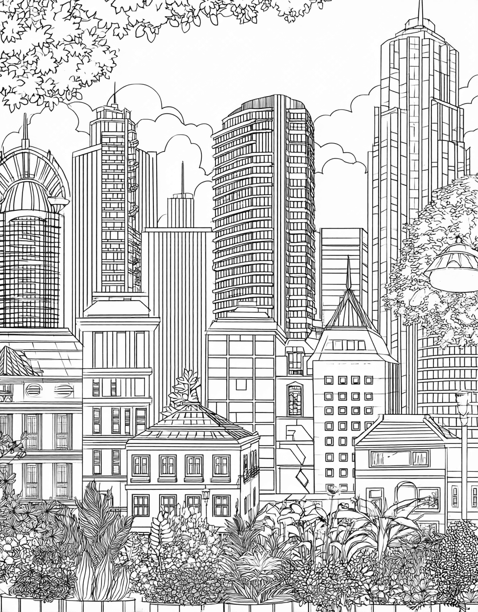 Free Coloring Pages for Adults to Print, Creative Office Doodles to Brighten Your Day, Sticker Registration Temporary Office, Relaxation Color Book, Buildings Colouring Pages for Teens main 8