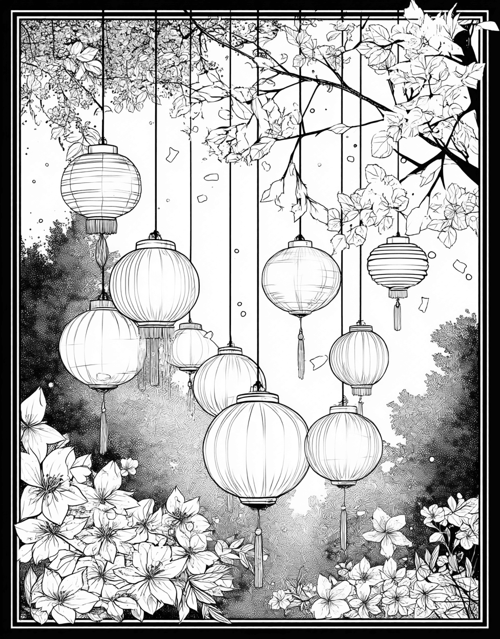 Coloring Halloween Scary Lantern, Lantern Dreams a Light in Every Shade, Free Coloring Pages for Adults to Print, Relaxation Color Book, Seasonal Colouring Pages for Teenage main 2