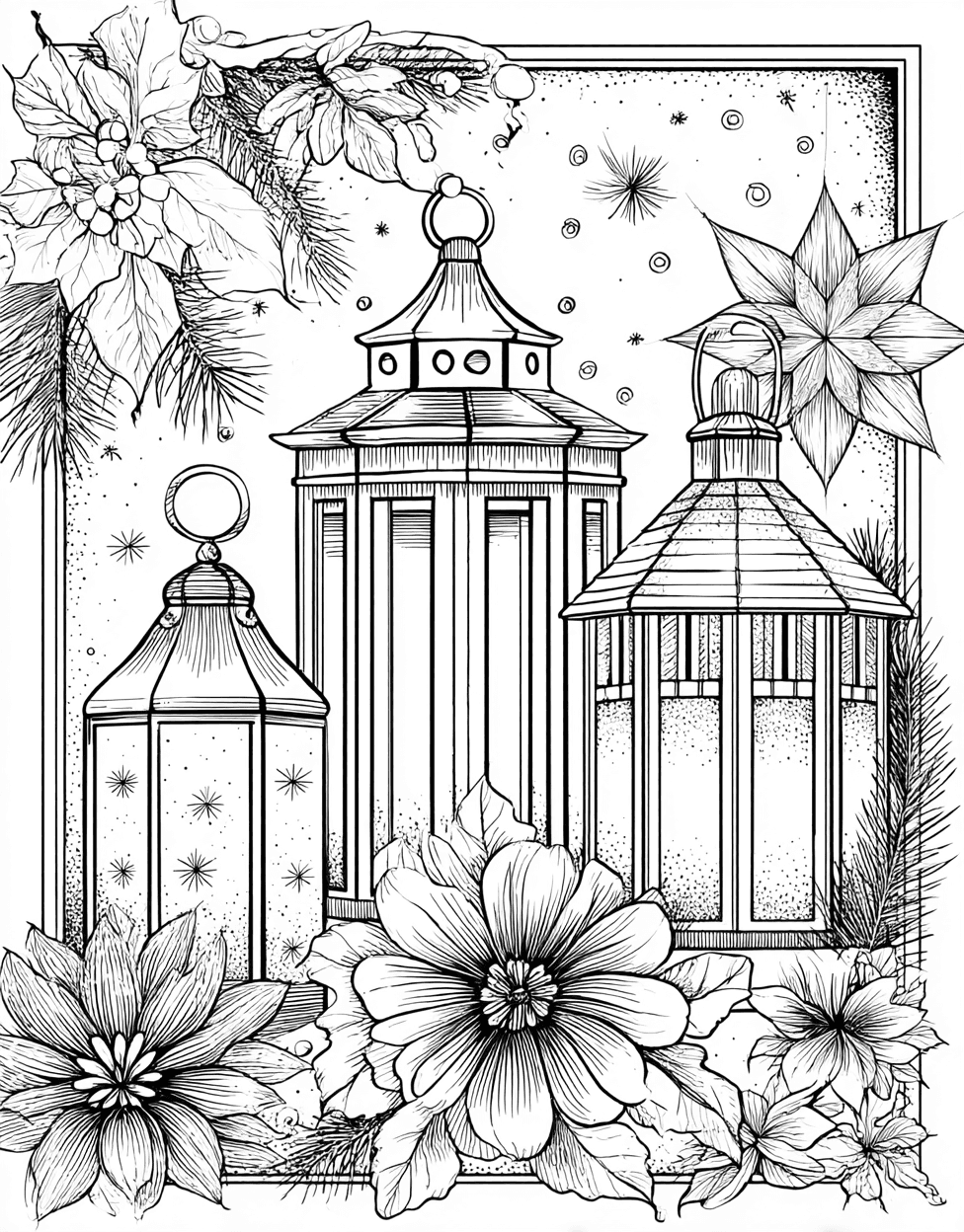 Coloring Halloween Scary Lantern, Lantern Dreams a Light in Every Shade, Free Coloring Pages for Adults to Print, Relaxation Color Book, Seasonal Colouring Pages for Teenage main 3