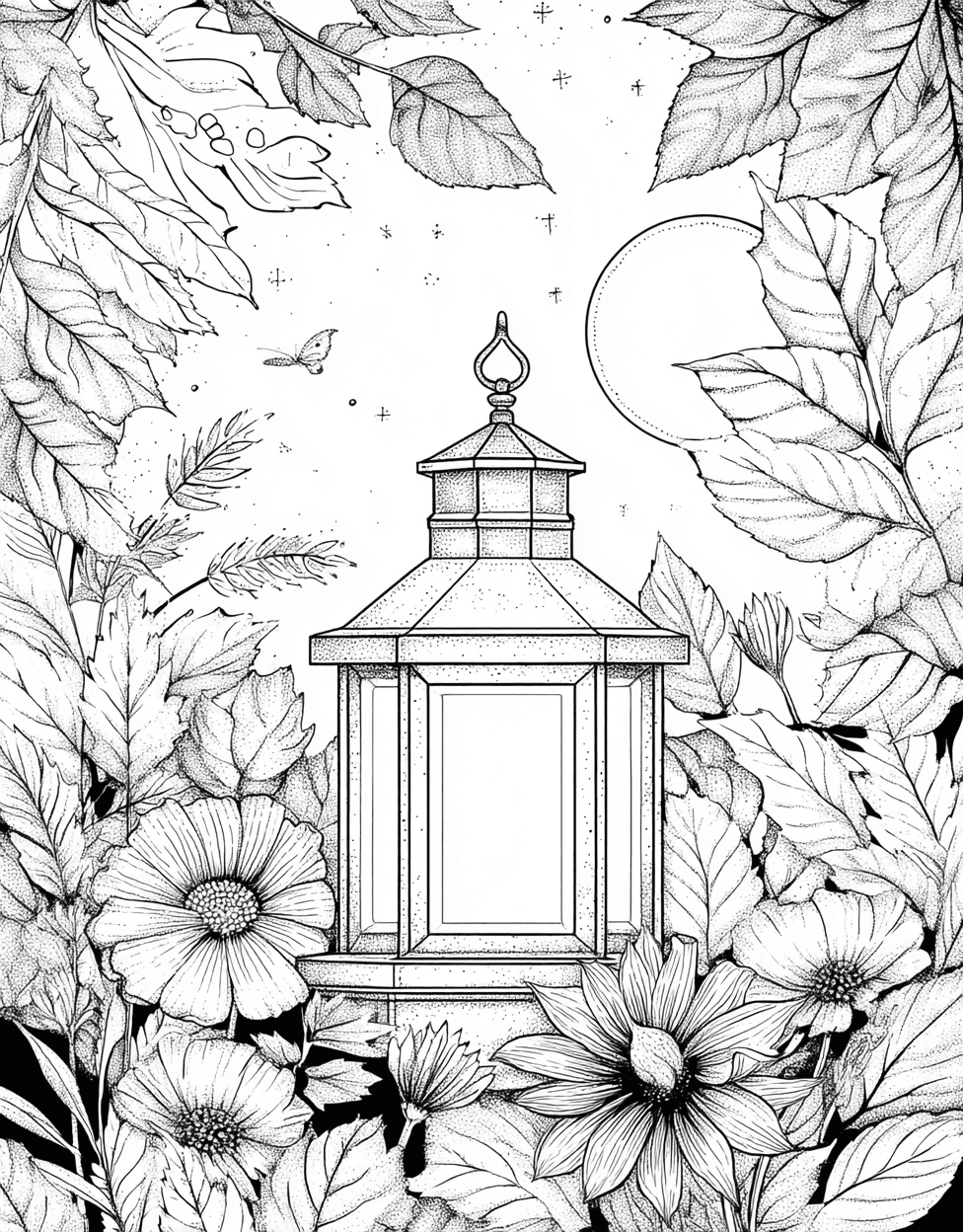 Coloring Halloween Scary Lantern, Lantern Dreams a Light in Every Shade, Free Coloring Pages for Adults to Print, Relaxation Color Book, Seasonal Colouring Pages for Teenage main 6