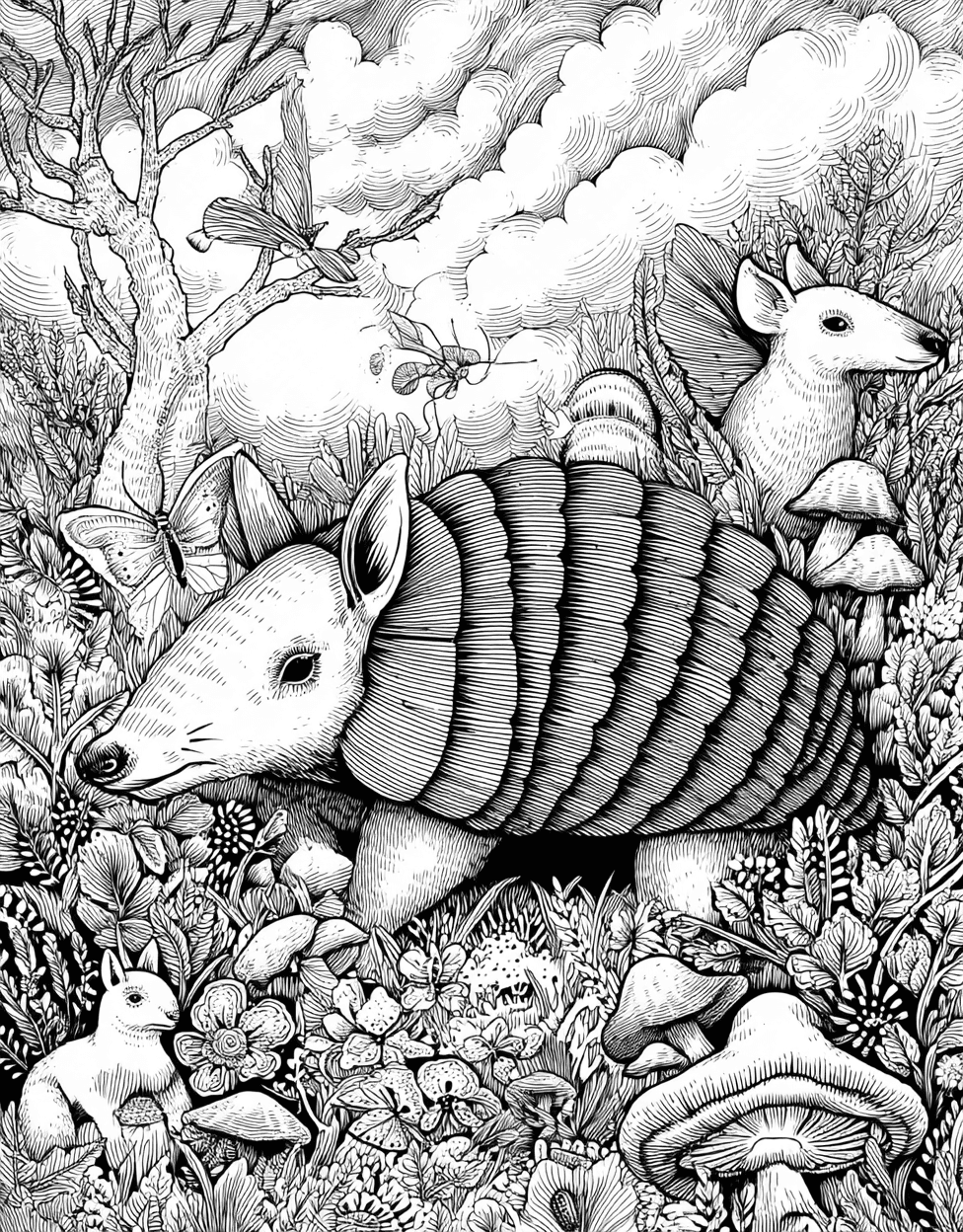 Armadillo Adventures Art Awaits, Relaxation Color Book, Animals Colouring Pages for Teen, Sticker Book Dinosaur Armadillo, Free Coloring Pages to Print main 9
