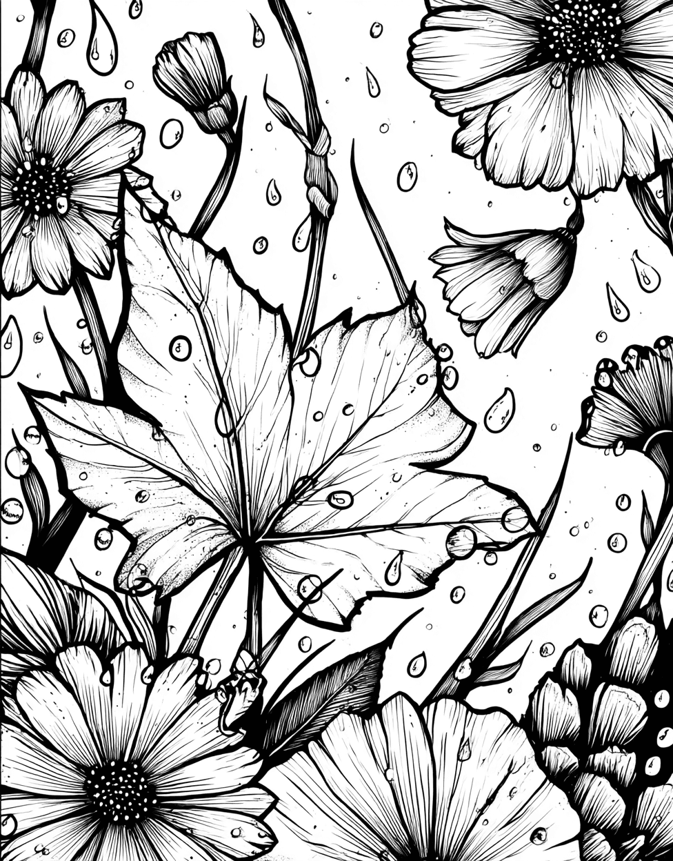 Dewy Dreams Natures Palette Awaits, Free Printable Coloring Pages, Stress Relief Color Book, Nature Colouring Pages for Womens, Dew Coloring main 2