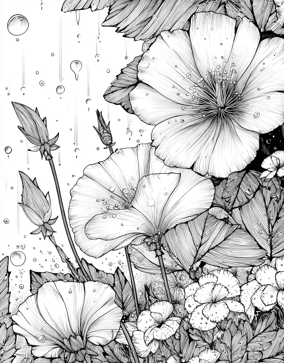 Dewy Dreams Natures Palette Awaits, Free Printable Coloring Pages, Stress Relief Color Book, Nature Colouring Pages for Womens, Dew Coloring main 3