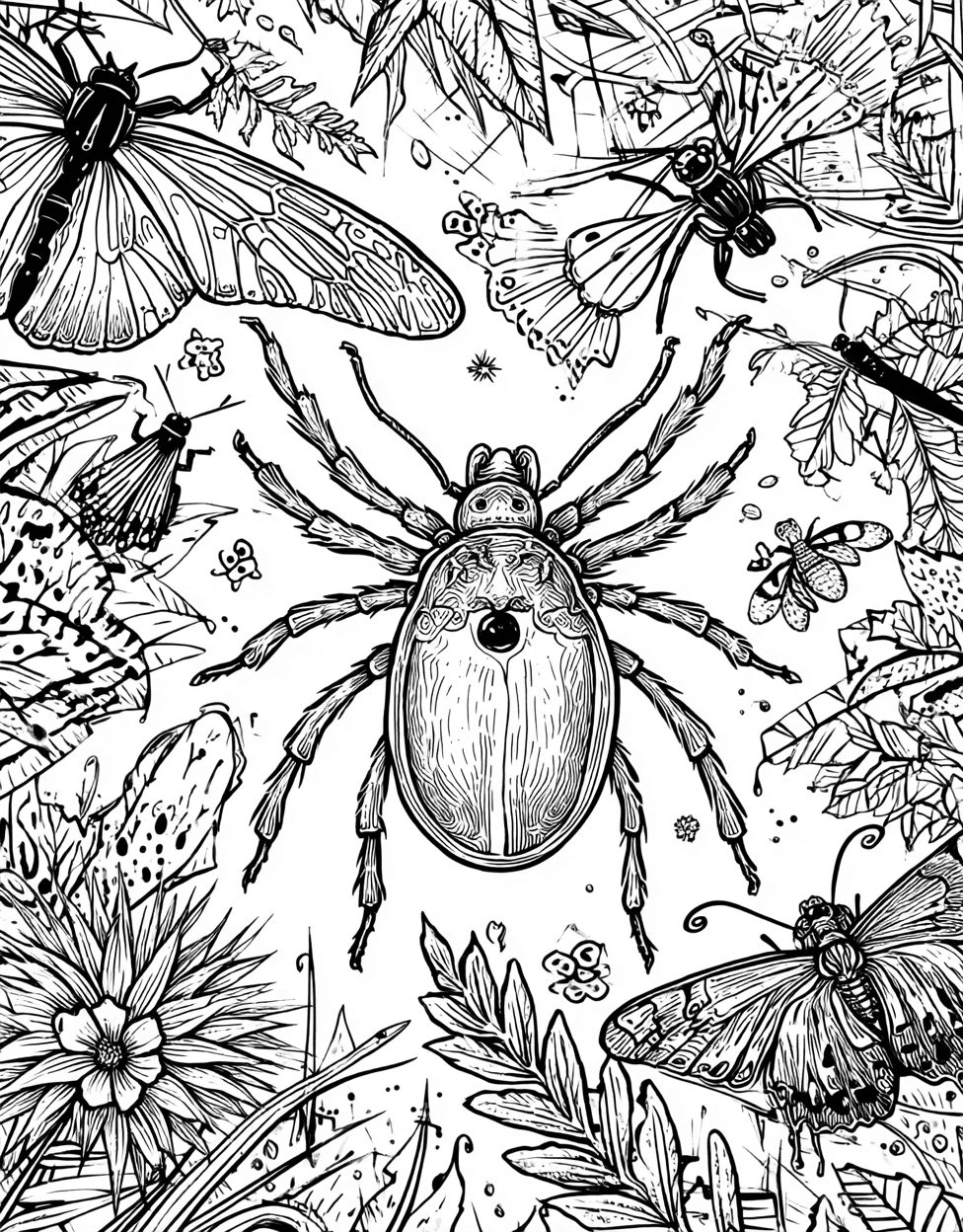 Tick Tock Time to Add Some Color, Relaxation Color Book, Insects Colouring Pages for Teenage, Coloring Dog Images Tick, Coloring Pages for Adults Free main 5