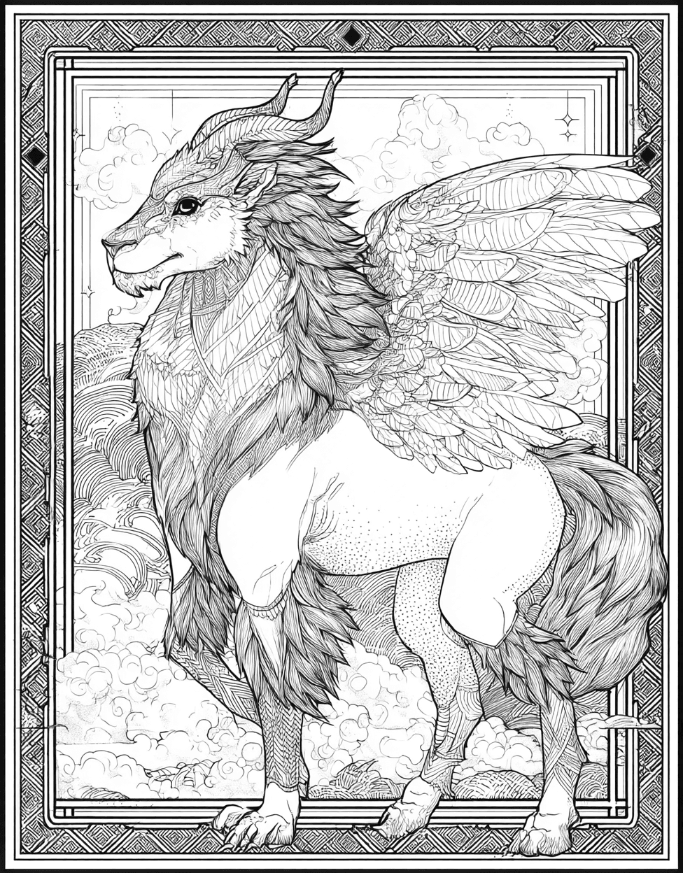 Relaxation Color Book, Fairy Tale Colouring Pages for Adults, Chimera Coloring, Chimera Dreams Artful Pages Await, Advanced Free Printable Coloring Pages for Children main 4