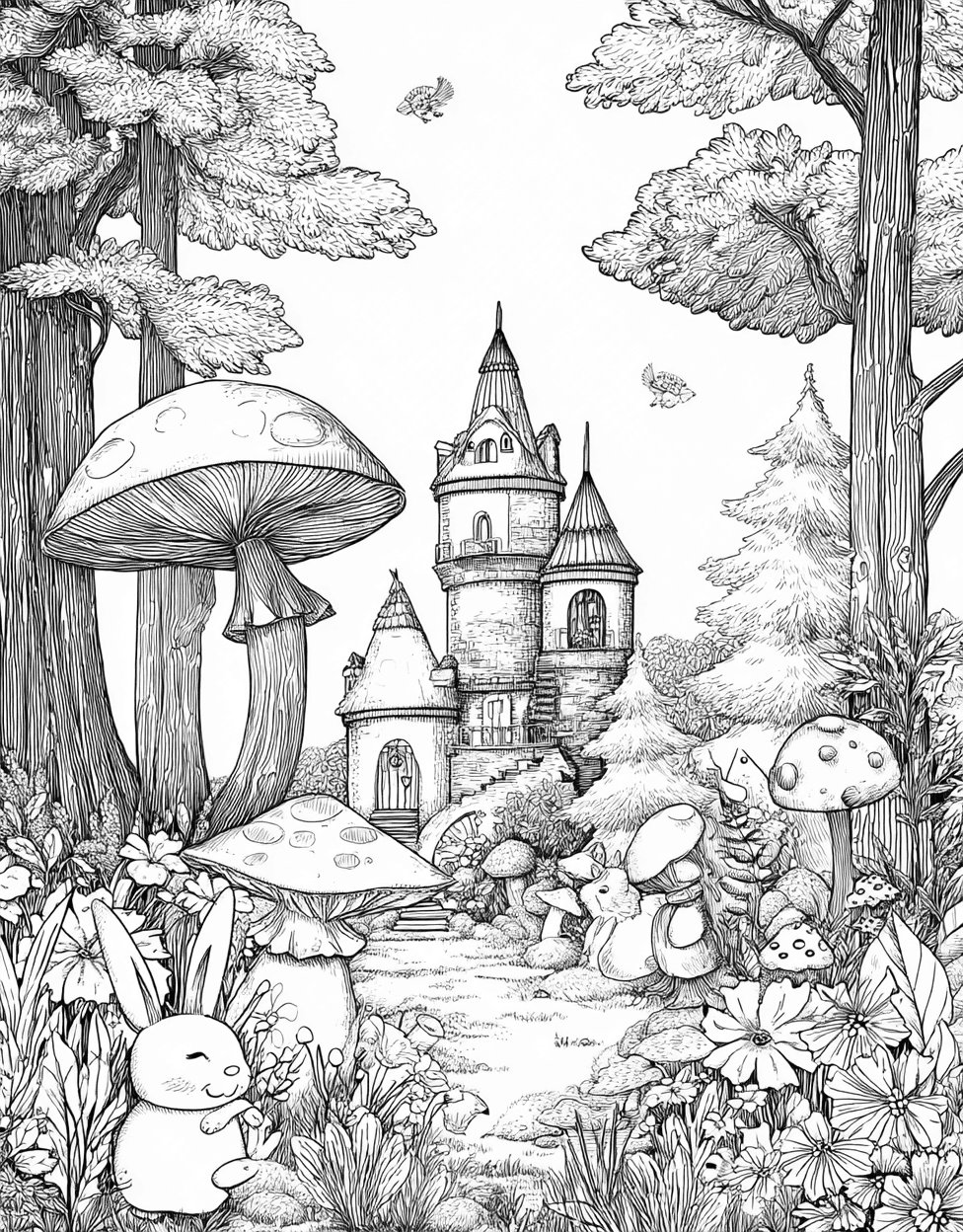 Coloring Printable Christmas Gnome, Whimsical Gnome Art Adventures Await, Coloring Pages Printable Free, Stress Relief Color Book, Fairy Tale Colouring Pages for Women main 7