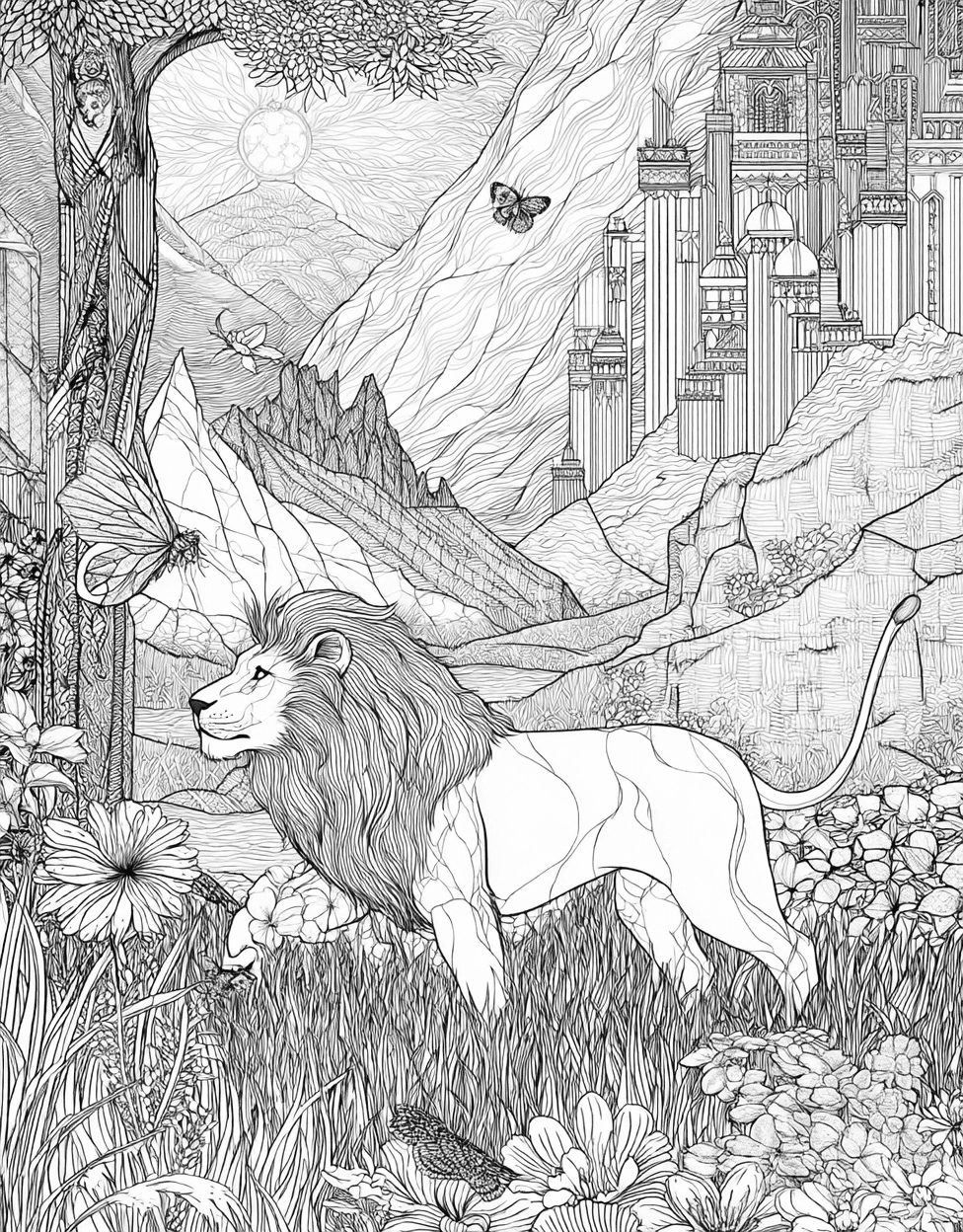 Relaxation Color Book, Fairy Tale Colouring Pages for Adults, Chimera Coloring, Chimera Dreams Artful Pages Await, Advanced Free Printable Coloring Pages for Children main 7