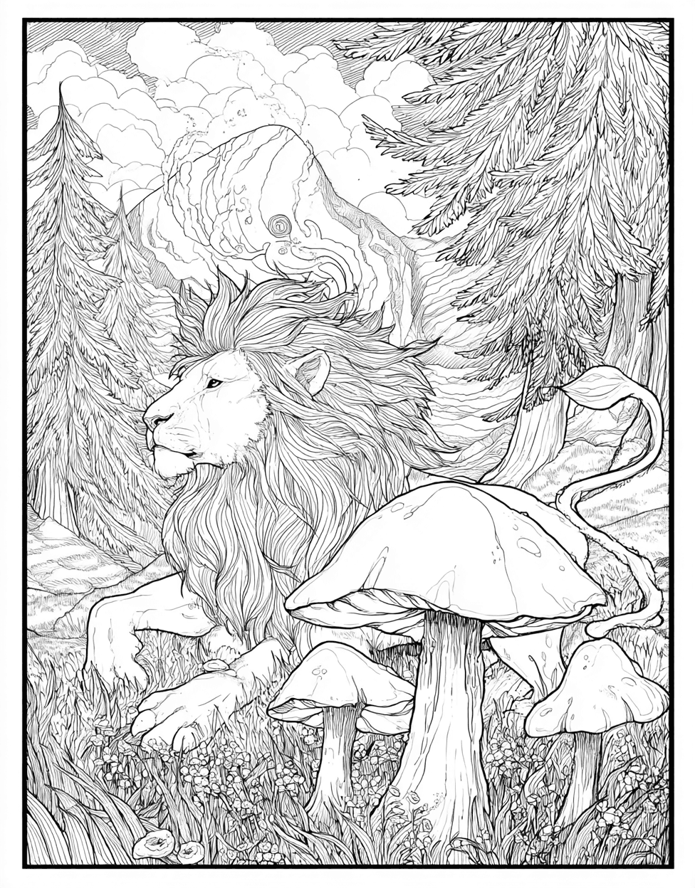 Relaxation Color Book, Fairy Tale Colouring Pages for Adults, Chimera Coloring, Chimera Dreams Artful Pages Await, Advanced Free Printable Coloring Pages for Children main 9