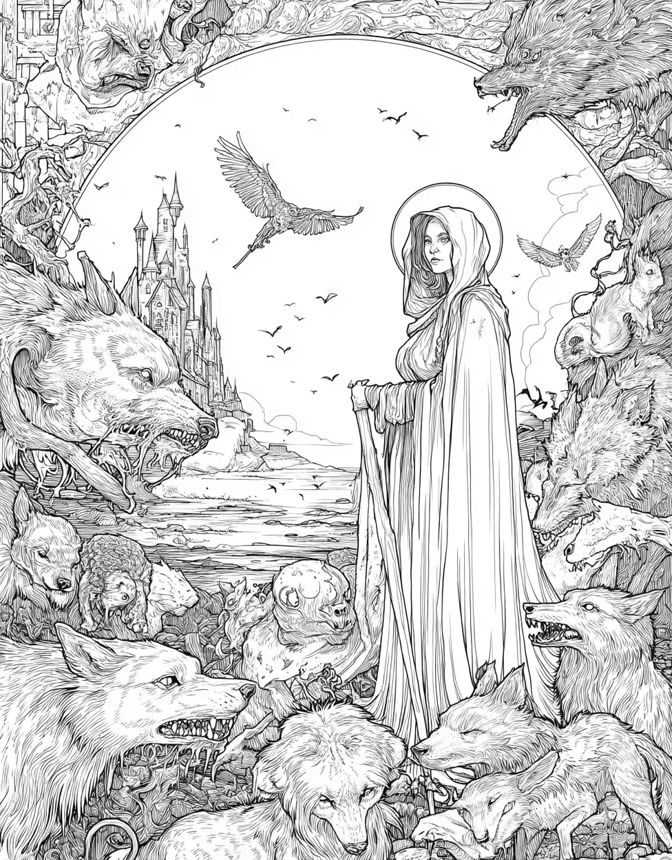 La Llorona Coloring, Relaxation Color Book, Mythical Creatures Colouring Pages for Adult, La Llorona Enchanting Pages of Ghostly Whispers, Free Printable Coloring Pages for Girls main 2