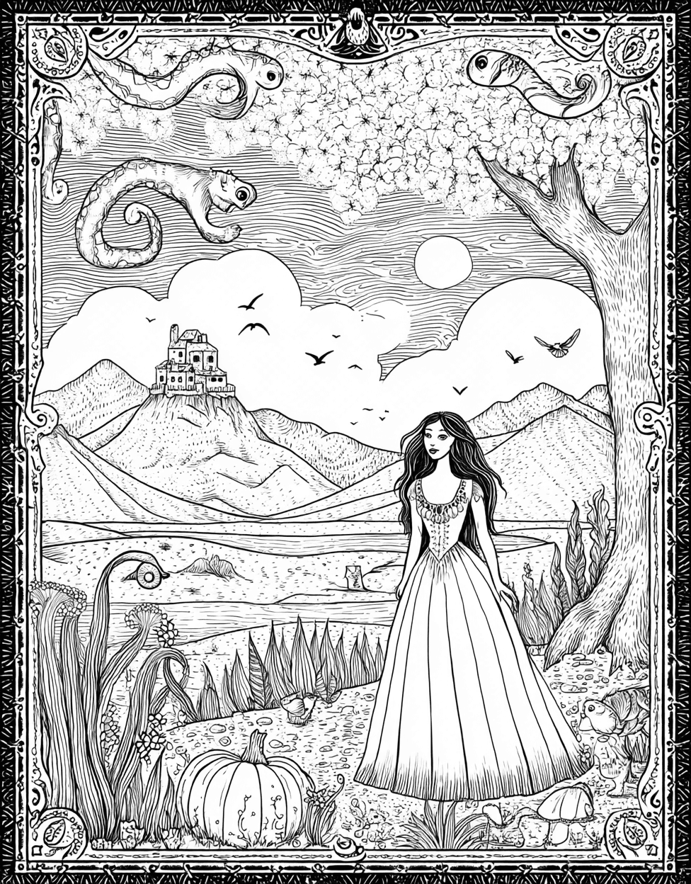 La Llorona Coloring, Relaxation Color Book, Mythical Creatures Colouring Pages for Adult, La Llorona Enchanting Pages of Ghostly Whispers, Free Printable Coloring Pages for Girls main 3