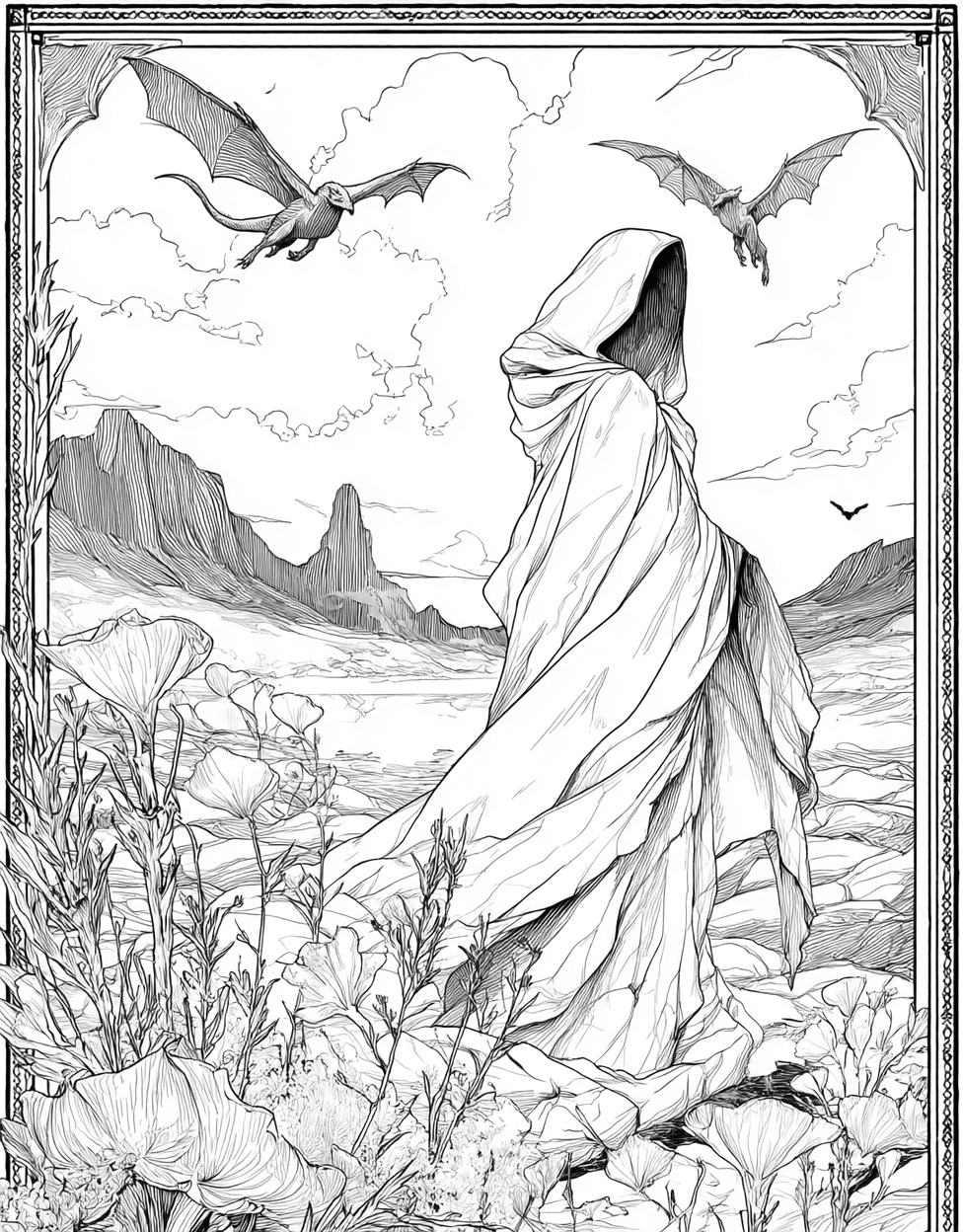 La Llorona Coloring, Relaxation Color Book, Mythical Creatures Colouring Pages for Adult, La Llorona Enchanting Pages of Ghostly Whispers, Free Printable Coloring Pages for Girls main 5