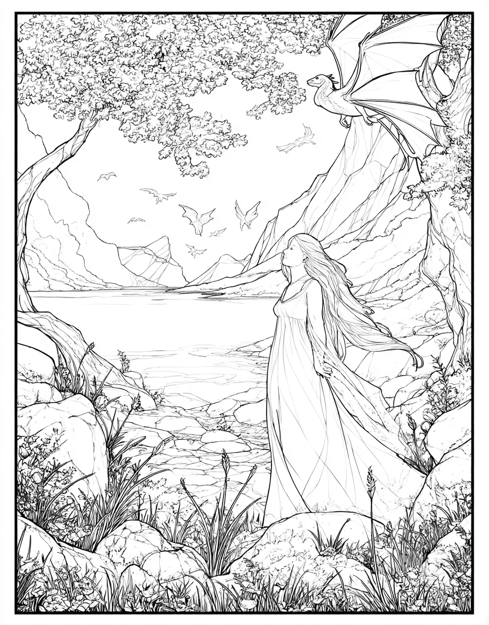 La Llorona Coloring, Relaxation Color Book, Mythical Creatures Colouring Pages for Adult, La Llorona Enchanting Pages of Ghostly Whispers, Free Printable Coloring Pages for Girls main 7