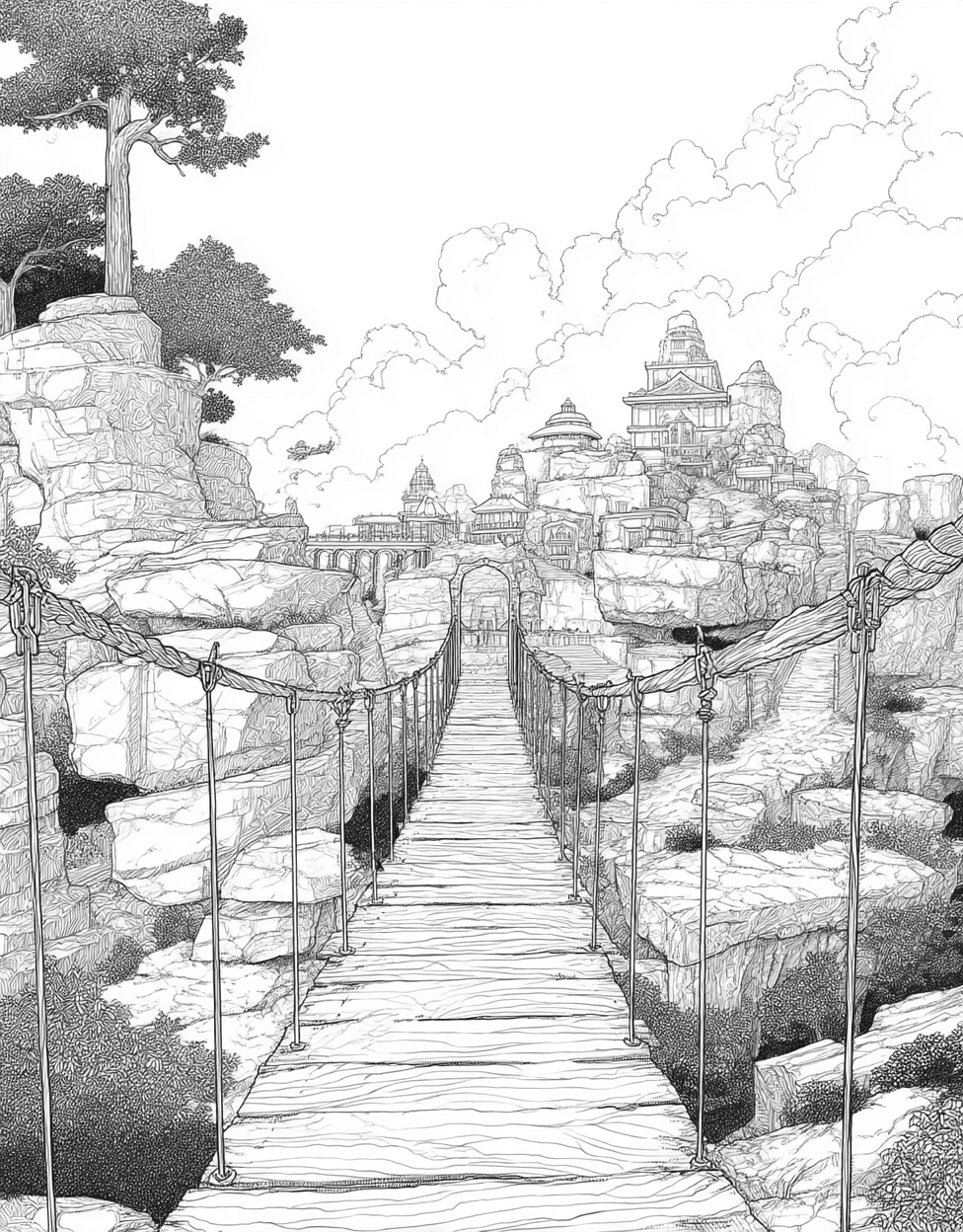 Trail Coloring, Free Coloring Pages to Print, Trail Adventures Natures Canvas Awaits, Relaxation Color Book, Travel & Landmarks Colouring Pages for Women main 2