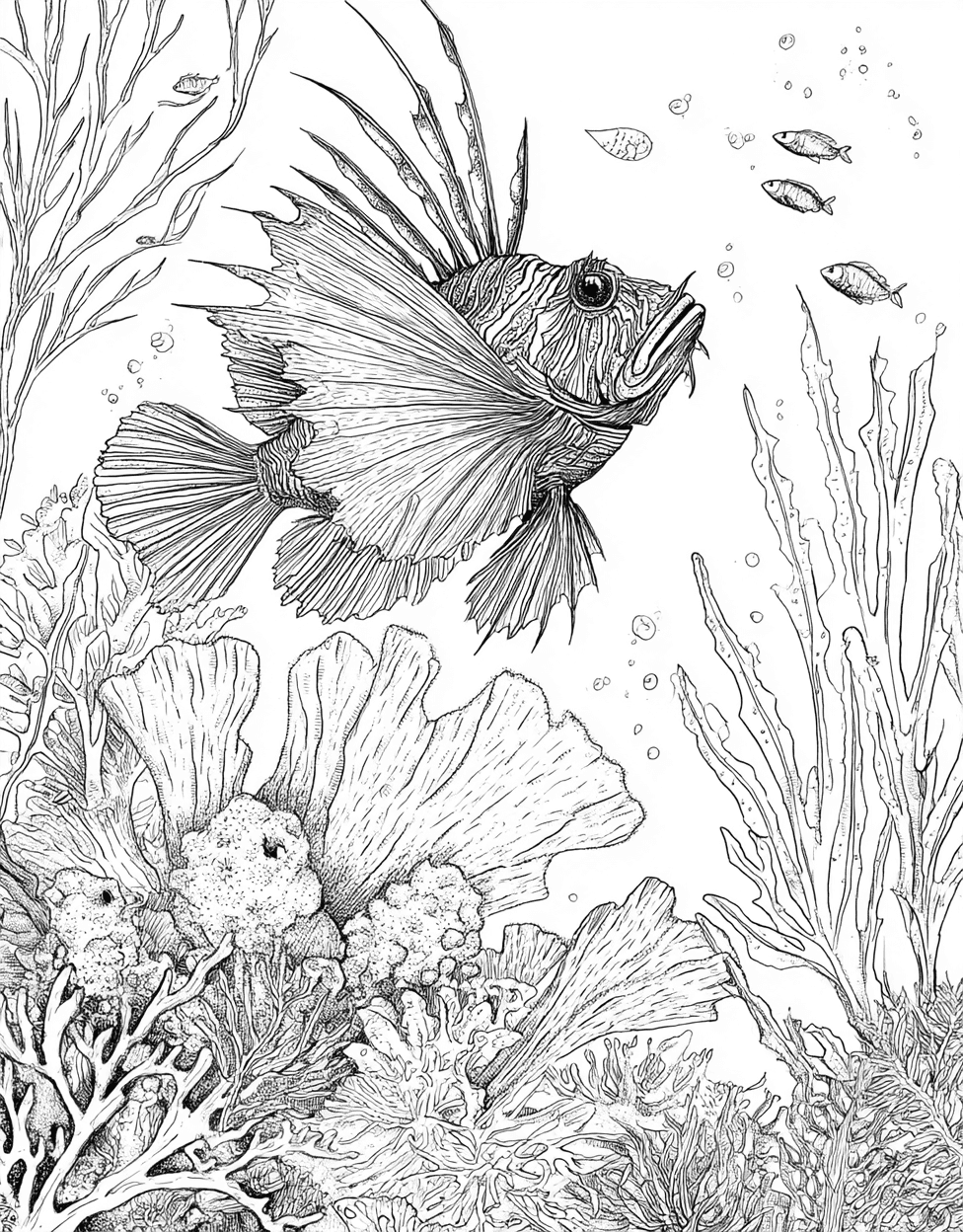 Relaxation Color Book, Ocean Life Colouring Pages for Teen, Anglerfish Art Dive into Dazzling Designs, Anglerfish Coloring, Free Printable Coloring Pages main 3