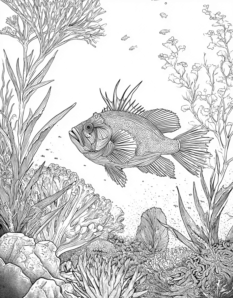 Relaxation Color Book, Ocean Life Colouring Pages for Teen, Anglerfish Art Dive into Dazzling Designs, Anglerfish Coloring, Free Printable Coloring Pages main 5