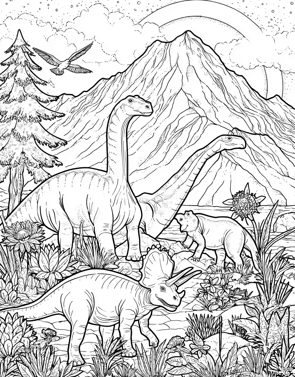 Coloring Christmas Nightmare Mountain, Relaxation Color Book, Dinosaurs Colouring Pages for Adult, Majestic Mountain Scenes to Brighten Your Day, Adult Coloring Pages Free Printable main 5