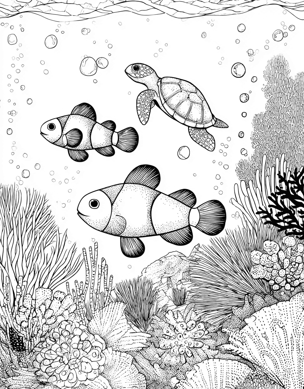 Coloring Food Best Clownfish, Coloring Pages for Adults Free Printable, Relaxation Color Book, Ocean Life Colouring Pages for Teenage, Vibrant Clownfish Art for Creative Minds main 6