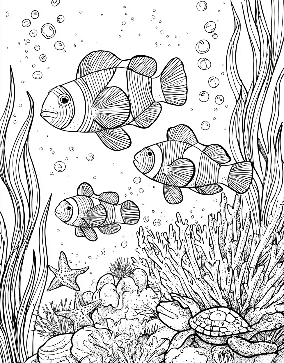 Coloring Food Best Clownfish, Coloring Pages for Adults Free Printable, Relaxation Color Book, Ocean Life Colouring Pages for Teenage, Vibrant Clownfish Art for Creative Minds main 7