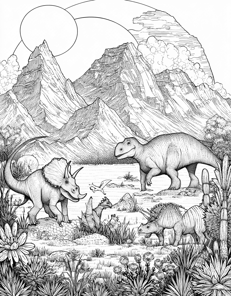 Coloring Christmas Nightmare Mountain, Relaxation Color Book, Dinosaurs Colouring Pages for Adult, Majestic Mountain Scenes to Brighten Your Day, Adult Coloring Pages Free Printable main 8