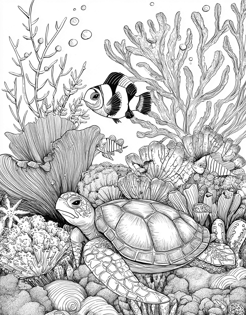 Coloring Food Best Clownfish, Coloring Pages for Adults Free Printable, Relaxation Color Book, Ocean Life Colouring Pages for Teenage, Vibrant Clownfish Art for Creative Minds main 9