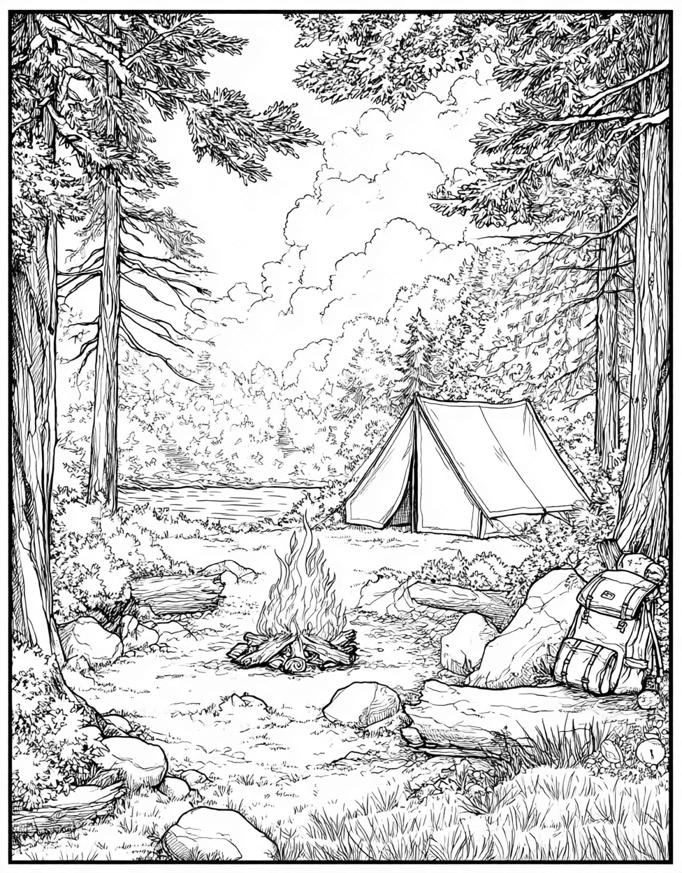 Stress Relief Color Book, Adventure Colouring Pages for Teen, Bushcraft Coloring, Bushcraft Adventures Natures Palette Awaits, Free Color Pages Printable main 2