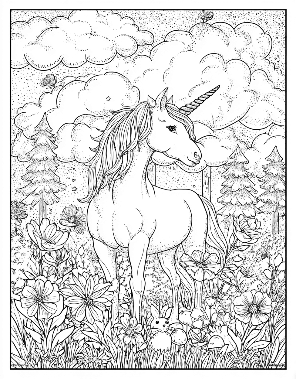Free Printable Girly Coloring Pages, Coloring Pictures Unicorn Printablehuman, Whimsical Unicorn Art Color Your Imagination, Relaxation Color Book, Cute Characters Colouring Pages for Adult main 2