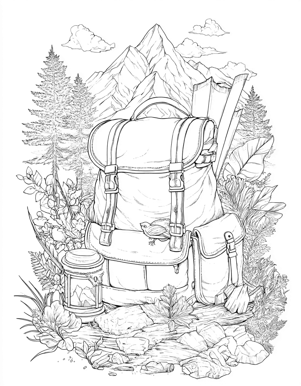 Relaxation Color Book, Adventure Colouring Pages for Adult, Rucksack Adventures Art for Your Imagination, Rucksack Coloring, Free Coloring Book Pages for Adults main 3