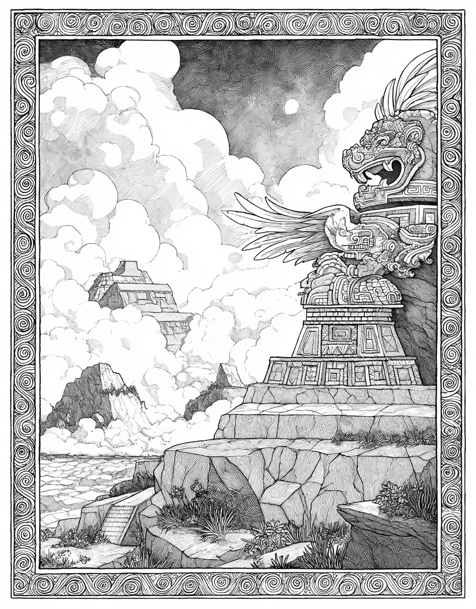 Coloring Pages for Adults Free Printable, Vibrant Totem Art Unleash Your Inner Artist, Stress Relief Color Book, Adventure Colouring Pages for Women, Coloring Disney White Totem main 2