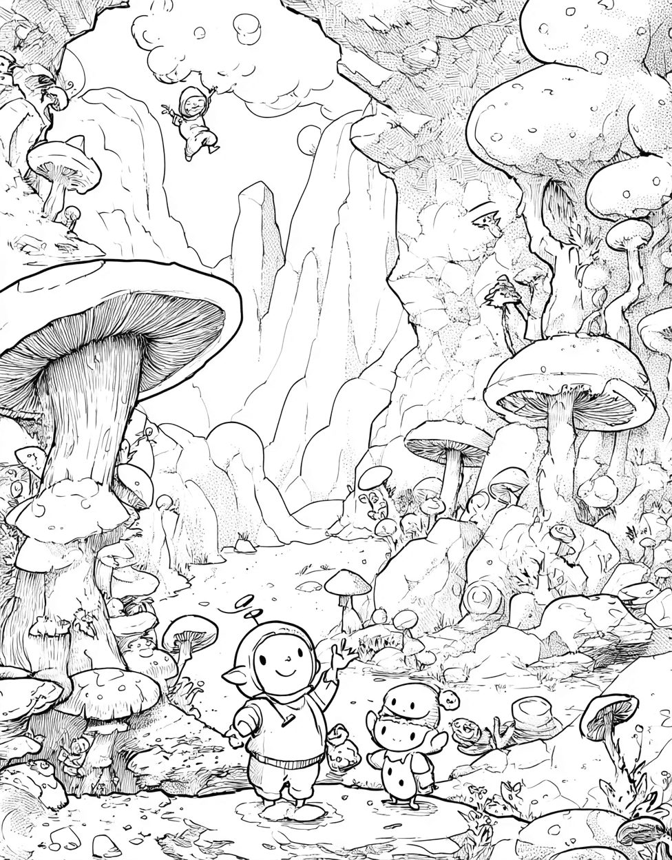 Free Coloring Pages for Adults, Monster Kid Coloring, Relaxation Color Book, Cute Characters Colouring Pages for Women, Monster Kid Doodles Unleash Your Imagination main 5