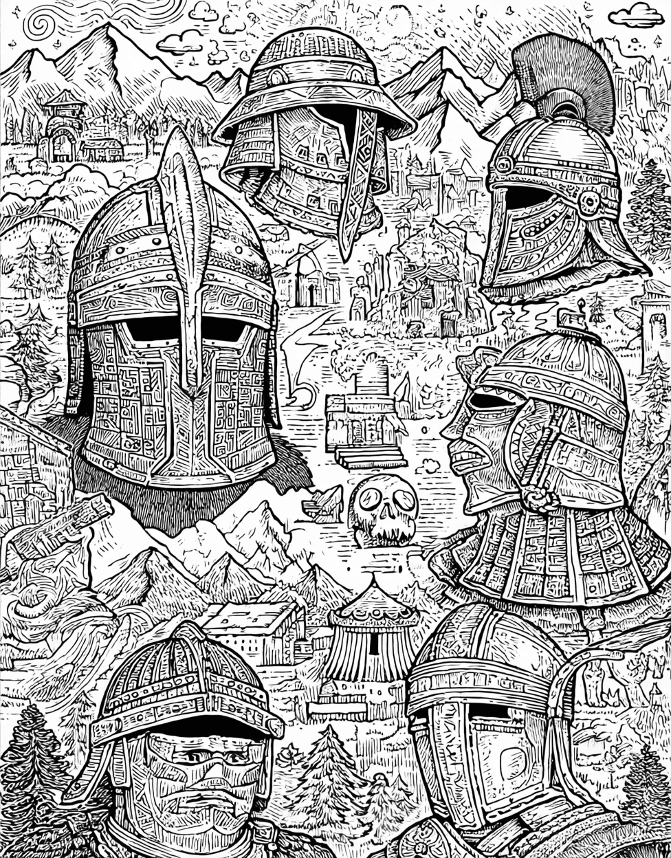 Relaxation Color Book, Adventure Colouring Pages for Teen, Coloring Printable Football Helmet, Free Printable Coloring Pages for Girls, Vibrant Helmets a Creative Adventure Awaits main 4