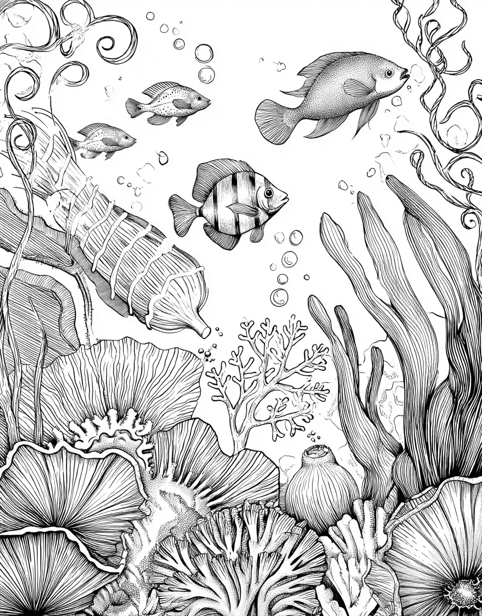Sea Cucumber Coloring, Free Coloring Pages Pdf Format, Relaxation Color Book, Ocean Life Colouring Pages for Women, Underwater Fun Sea Cucumber Art Adventure main 3