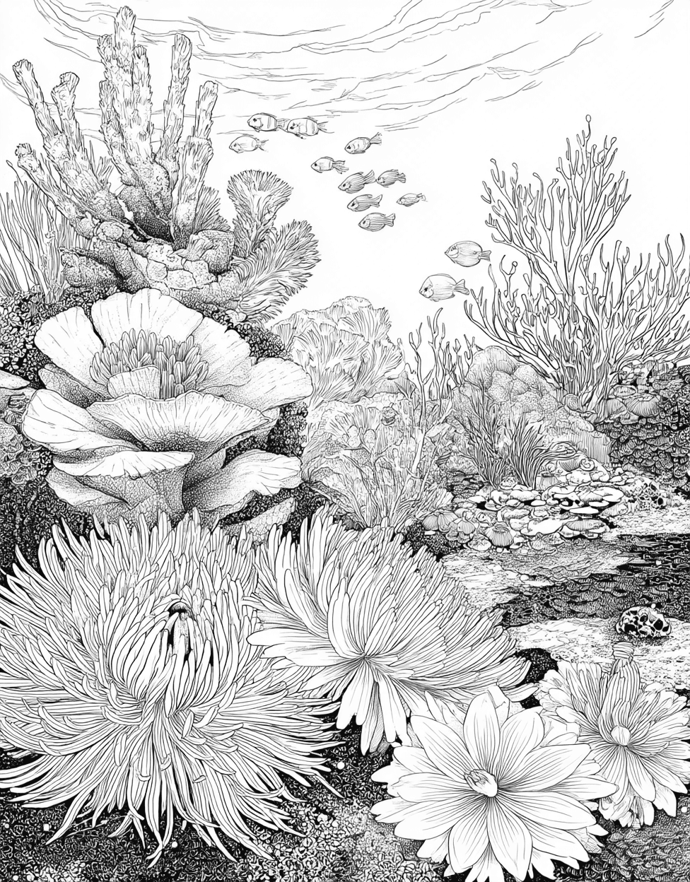 Nudibranch Wonders Artistic Undersea Delights, Stress Relief Color Book, Ocean Life Colouring Pages for Teen, Free Printable Coloring Pages for Adults, Nudibranch Coloring main 3
