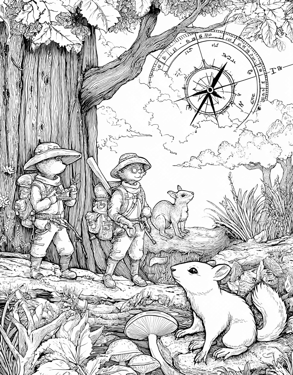 Free Coloring Pages for Adults to Print, Geocache Adventure Creative Art Pages, Relaxation Color Book, Adventure Colouring Pages for Adults, Geocache Coloring main 5