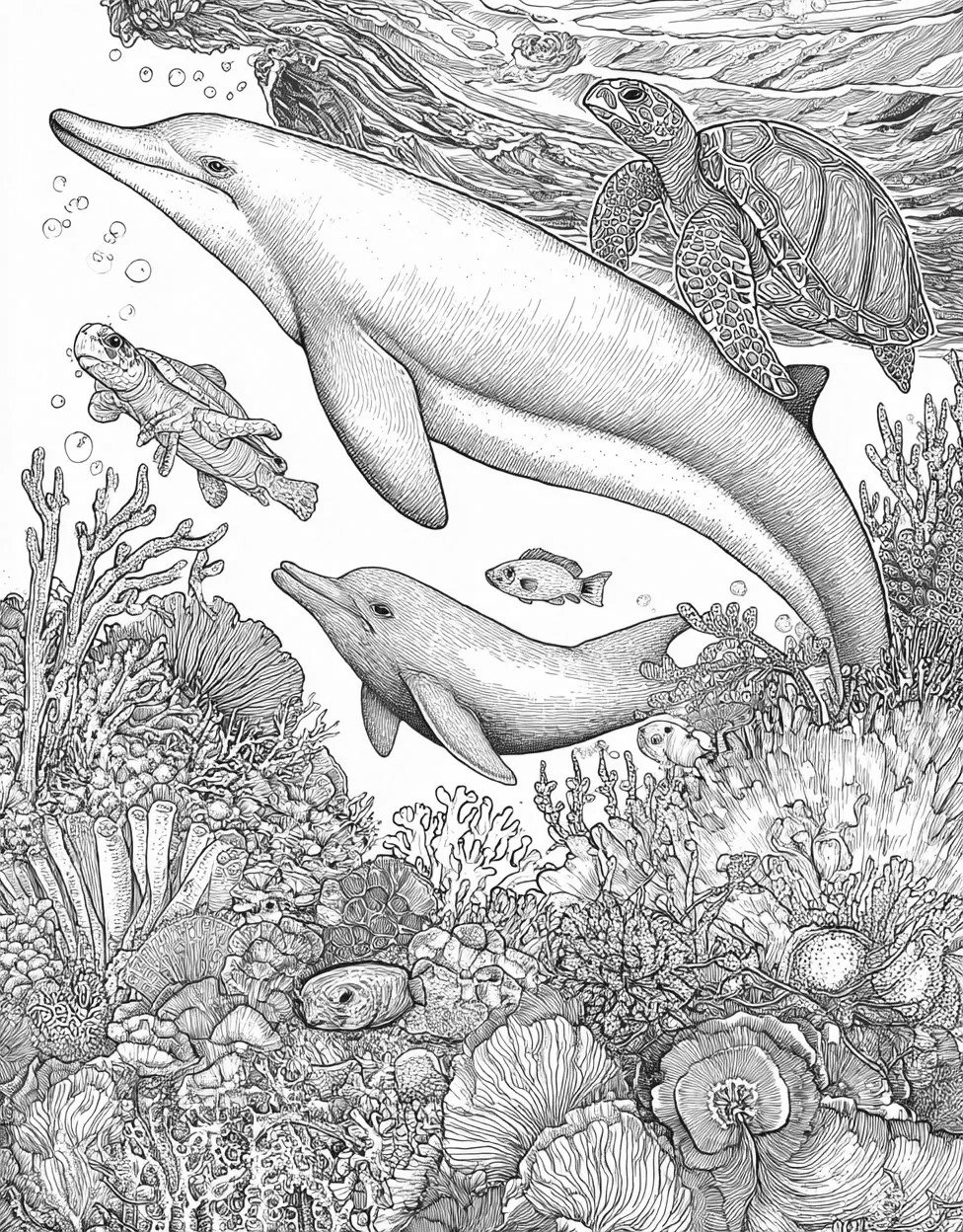 Remora Coloring, Adult Coloring Pages Free Printables, Stress Relief Color Book, Ocean Life Colouring Pages for Teenage, Remora Adventures Splash of Imagination main 5