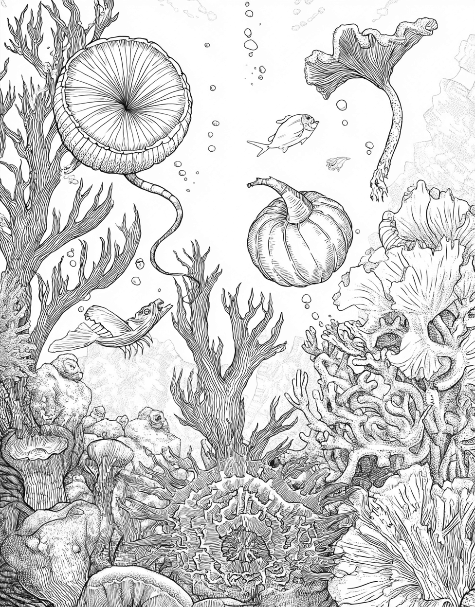 Sea Cucumber Coloring, Free Coloring Pages Pdf Format, Relaxation Color Book, Ocean Life Colouring Pages for Women, Underwater Fun Sea Cucumber Art Adventure main 5