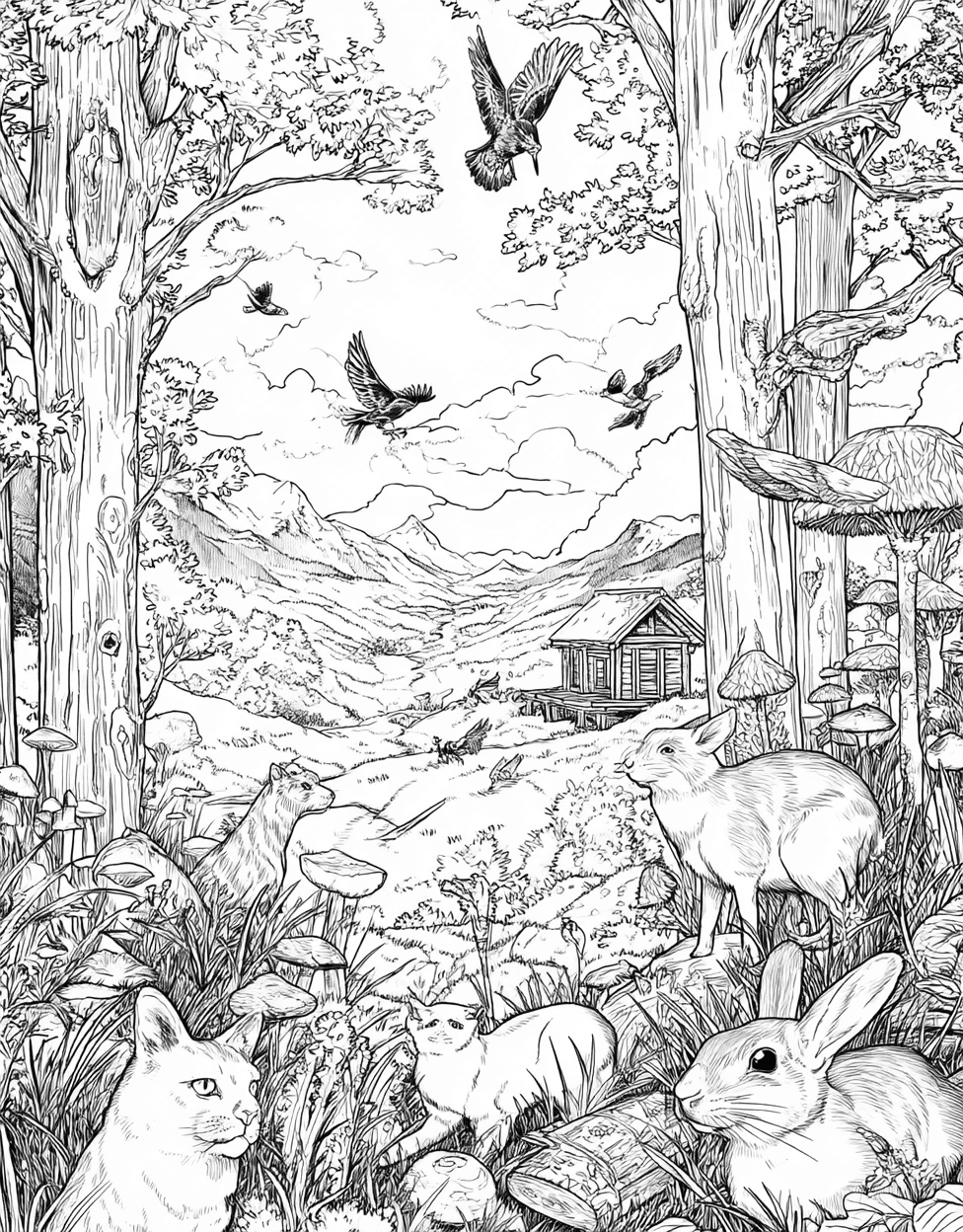 Free Coloring Pages for Adults to Print, Geocache Adventure Creative Art Pages, Relaxation Color Book, Adventure Colouring Pages for Adults, Geocache Coloring main 6