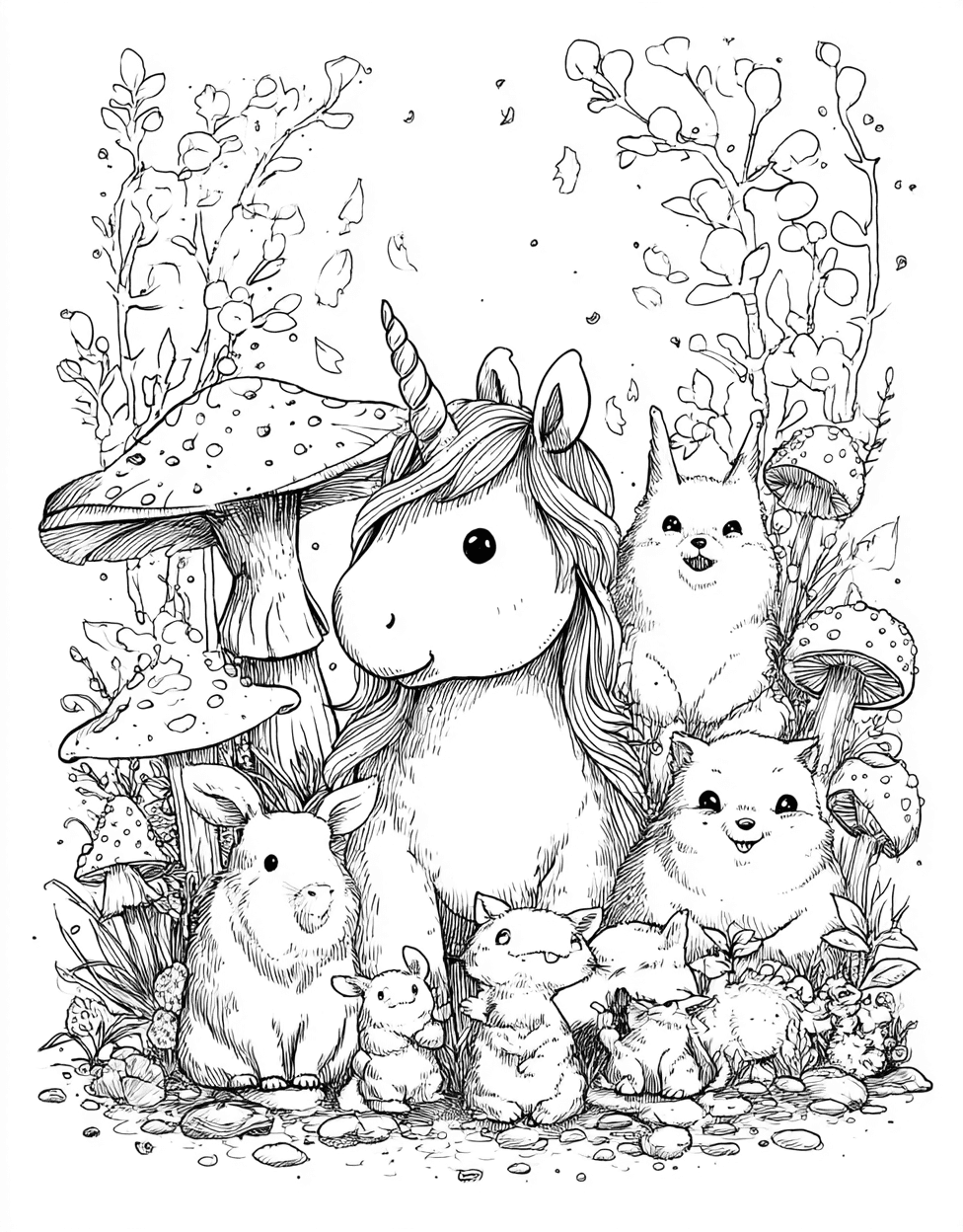 Free Printable Girly Coloring Pages, Coloring Pictures Unicorn Printablehuman, Whimsical Unicorn Art Color Your Imagination, Relaxation Color Book, Cute Characters Colouring Pages for Adult main 7