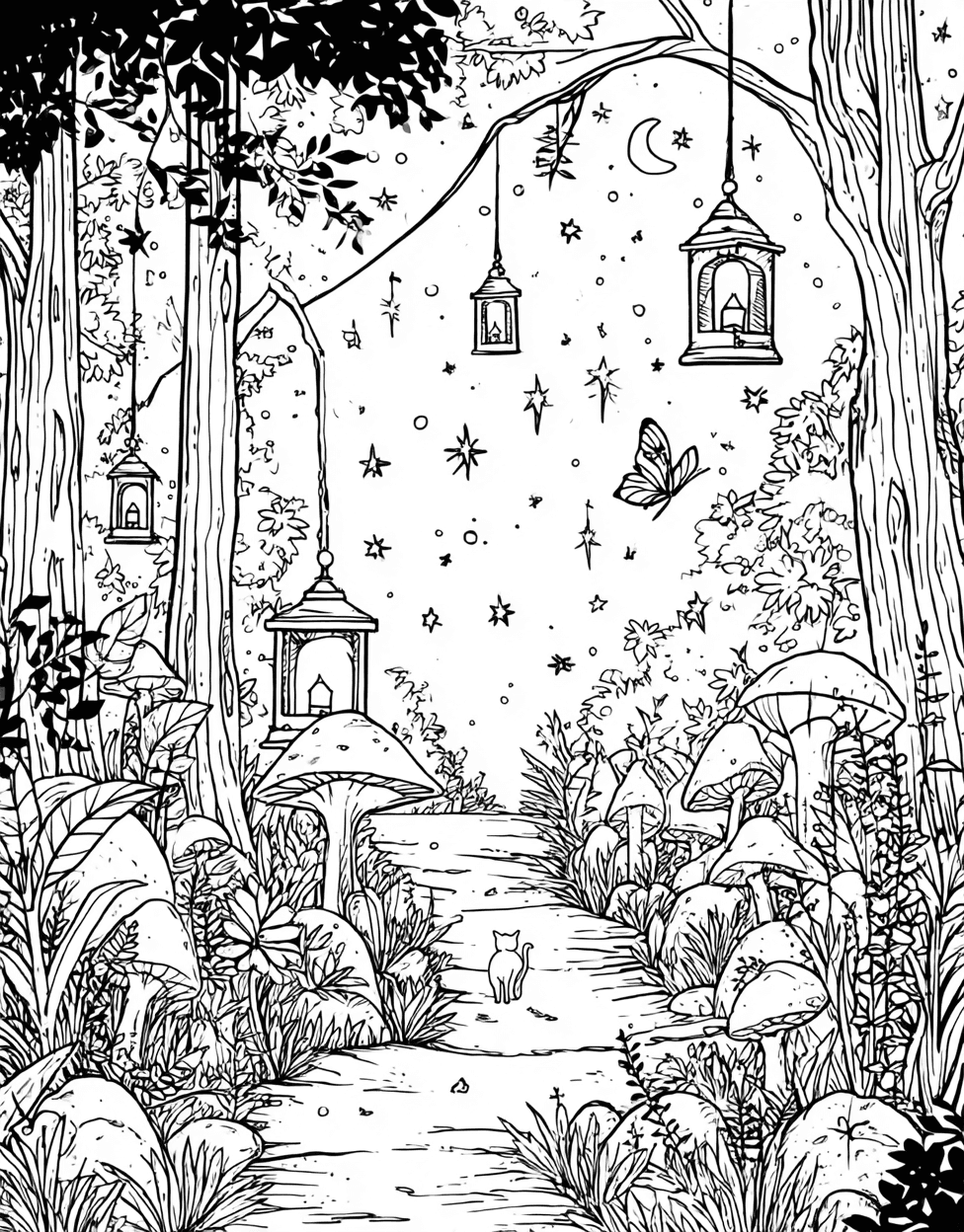 Coloring Halloween Scary Lantern, Lantern Dreams Pages to Brighten Your Art, Relaxation Color Book, Adventure Colouring Pages for Adults, Free Coloring Pages for Adults main 5