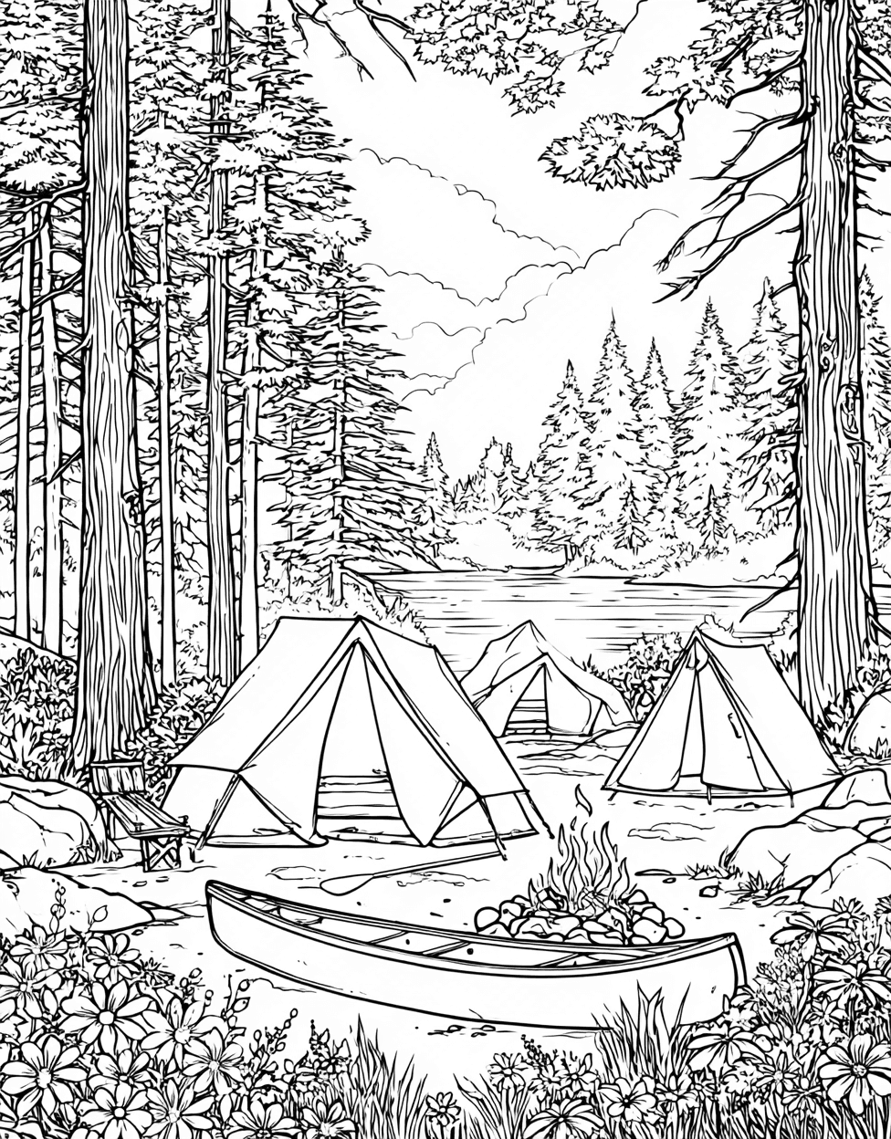 Camp Adventures Natures Palette Awaits, Coloring Printable Preschool Camp, Advanced Free Printable Coloring Pages for Children, Relaxation Color Book, Adventure Colouring Pages for Teenage main 5
