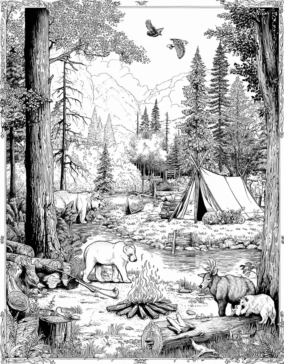 Stress Relief Color Book, Adventure Colouring Pages for Teen, Bushcraft Coloring, Bushcraft Adventures Natures Palette Awaits, Free Color Pages Printable main 7